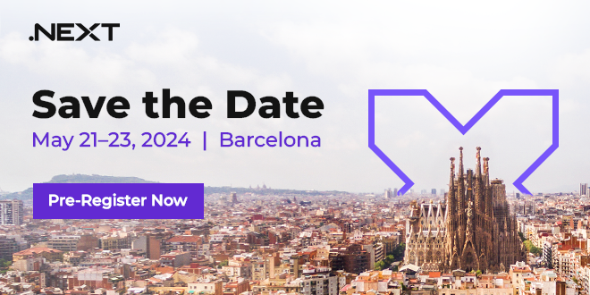 jontmoore's tweet photo. .NEXT 2024 is taking place in Barcelona. Pre-register today to get event updates and exclusive early-bird promotions! https://t.co/JKnI1pLROH