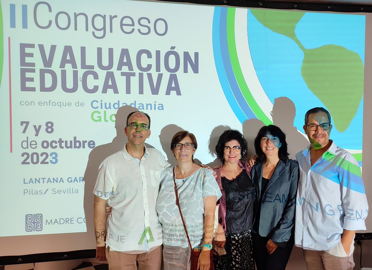 La @redAndaluzaECG y la  @EcgXarxa participamos en el #IICongresoEvaluacionEducativa con enfoque de #CiudadaniaGlobal en #Pilas #Sevilla, organizado por @madrecoraje