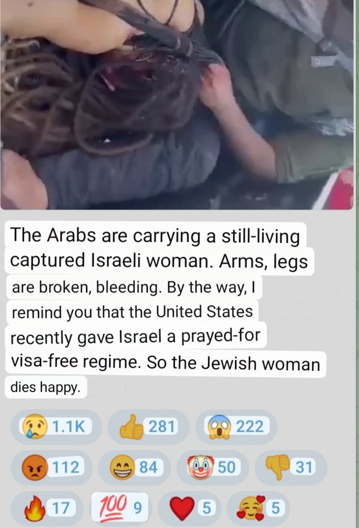 The russian propagandist rejoices in the deaths of Israeli citizens. 
Russia is same terrorists state, but with technologies inherited from the USSR.
#russiaisateroriststate