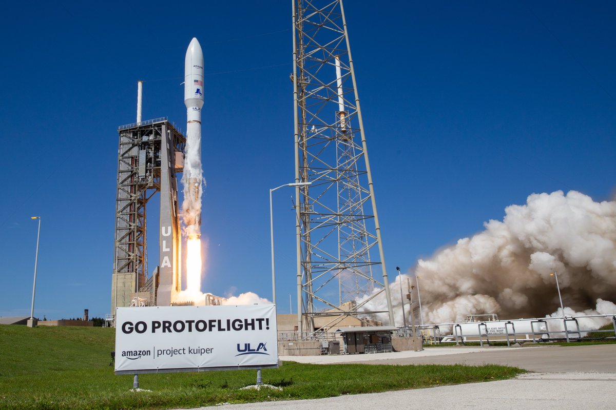 Check out ULA photos from yesterday’s liftoff of the #AtlasV 501 rocket with #Amazon’s #ProjectKuiper #Protoflight mission! 

📷: flic.kr/s/aHBqjAUnJy

Did you take a photo or video of launch? Let’s see them! ⬇️