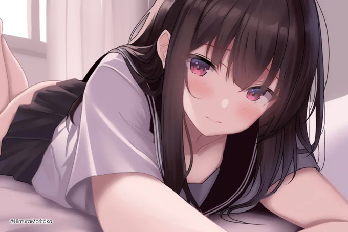 黒髪ロングちゃんと添い寝「今日は一緒に寝ていいよね」 