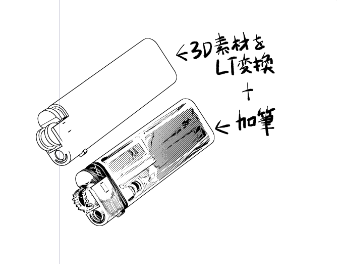 クリスタの3D素材、最近やっと使い方がわかってきた。
素材はこちら
ライター(6色可動) by meijun6497 https://t.co/wWEW8y3AzK 
使い方がわかってきたと言ったばかりですが、…火をつけるところのボタンが設定で動かせるのいま知りました。わあ。 