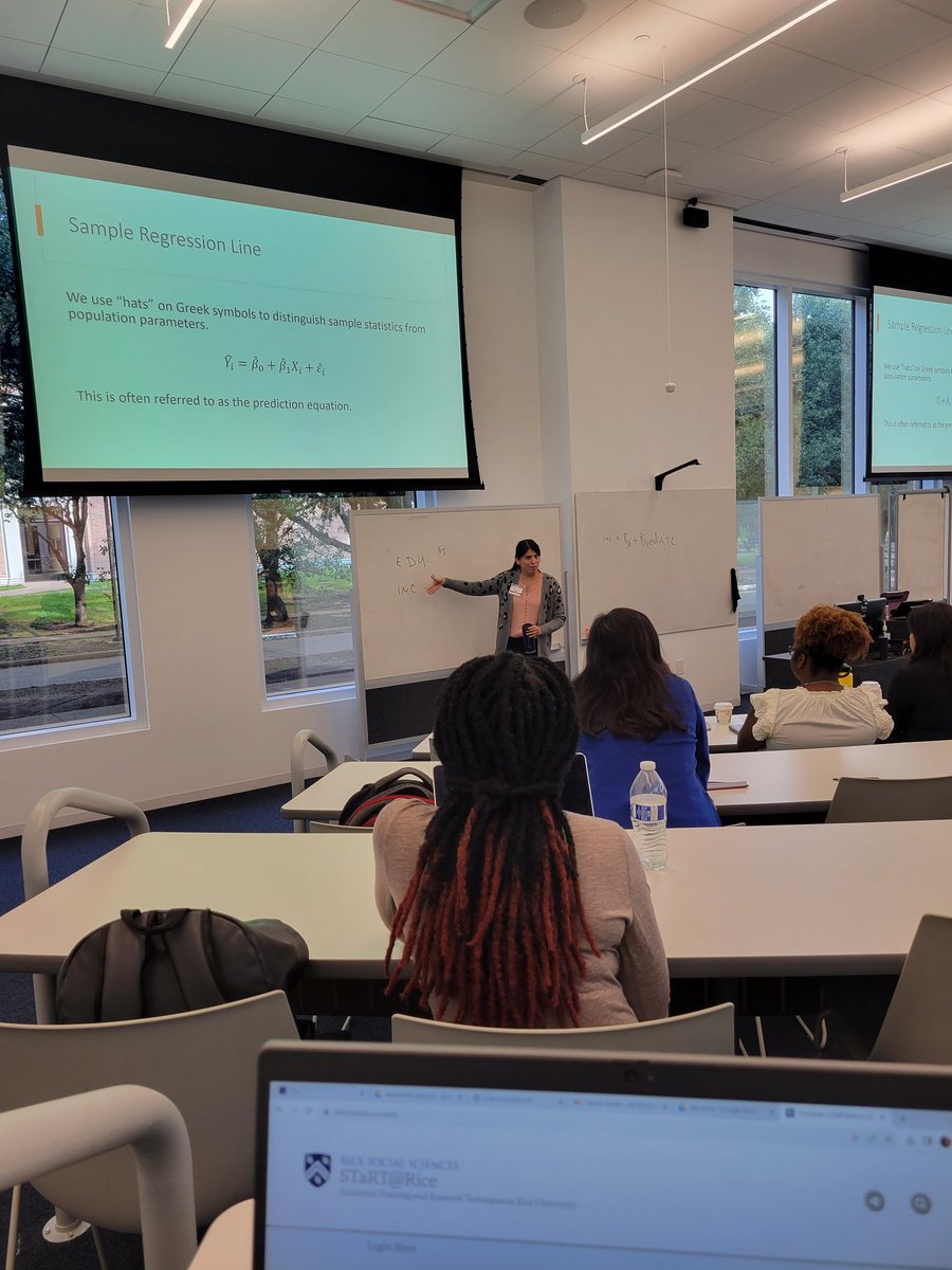 Professor Diaz STaRTs with the basics of linear models.
#STaRTatRice