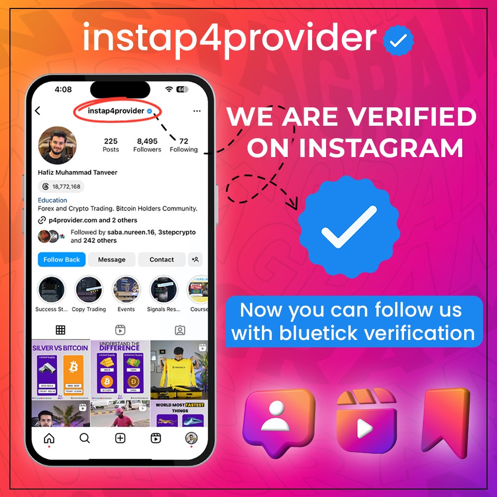 P4Provider's tweet photo. We are verified on Instagram.
Now you can follow us with bluetick verification.
Link: https://t.co/fZ16gWWRMl
#verified #beaware #P4Provider https://t.co/XtVe1ErHhl