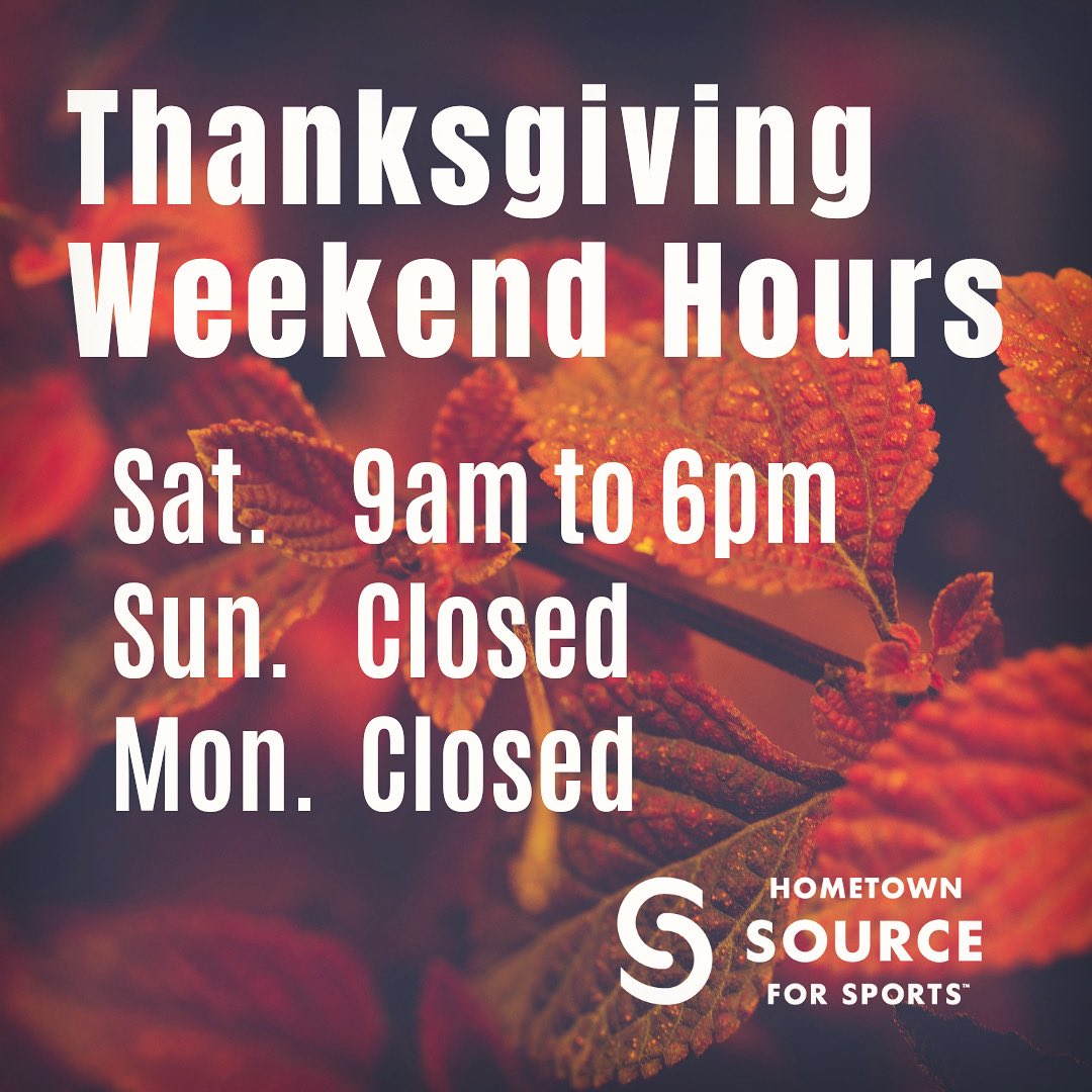 Happy Thanksgiving! We hope everyone has a great long weekend and good luck to all the teams playing this weekend!