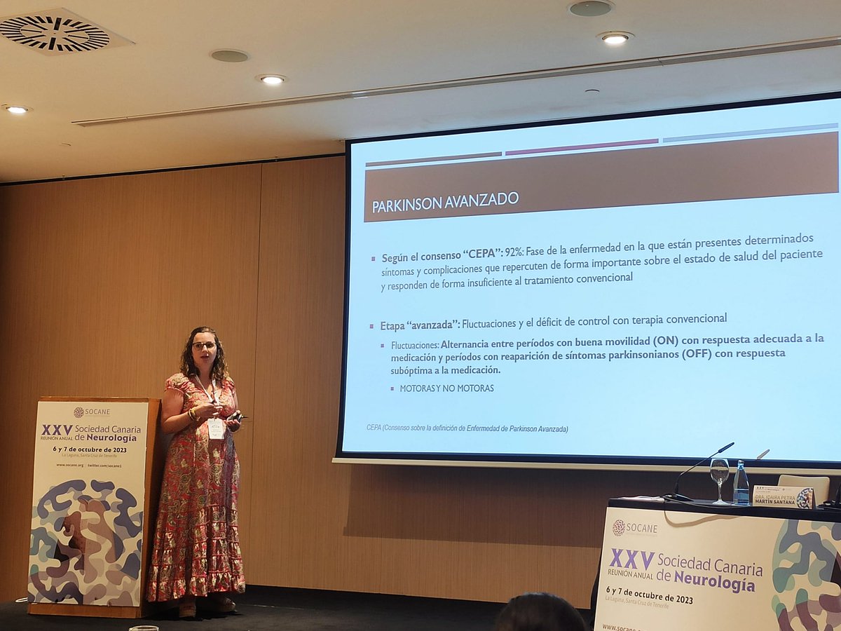 socane1's tweet photo. XXV Reunión Anual Socane. Intensa la actividad científica.  Sobre el 'Manejo de la Enfermedad de Parkinson'  versó la ponencia de la doctora Déborah Alonso. https://t.co/WMGOUTr1th