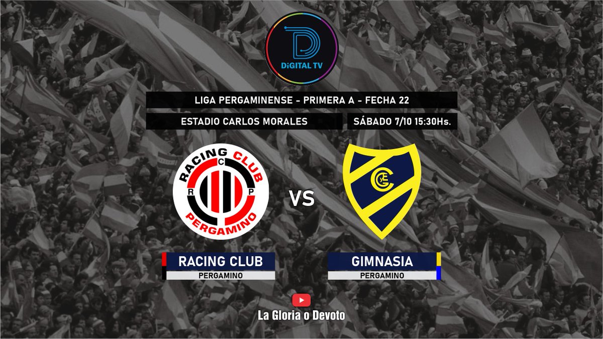 DiegoSquarini's tweet photo. #ligapergaminense: última fecha en 1ra. Uno debe triunfar para terminar alto de cara a los play off, para el otro es @lagloriaodevot, ya que si no gana desciende. Este sábado 15:30 hs te llevamos @RCPergamino20 vs @GyEPergamino.Seguinos por nuestro canal de Youtube y suscribite!! https://t.co/2q5usjGNES