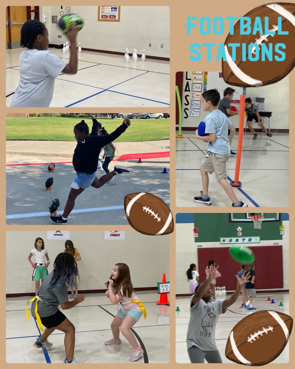 kellidsmith's tweet photo. 🏈STATIONS🏈

7️⃣ different Stations!
These are easy, fun, and kid approved! #PhysEd 

Our @BakerElem students LOVED them!

Shout out to the hubs @CoachJeff_Smith for pointers on throwing a good spiral😂🥳

Link here for our 7 station ideas…

https://t.co/QtTO10227J https://t.co/HjD3T7MkOq