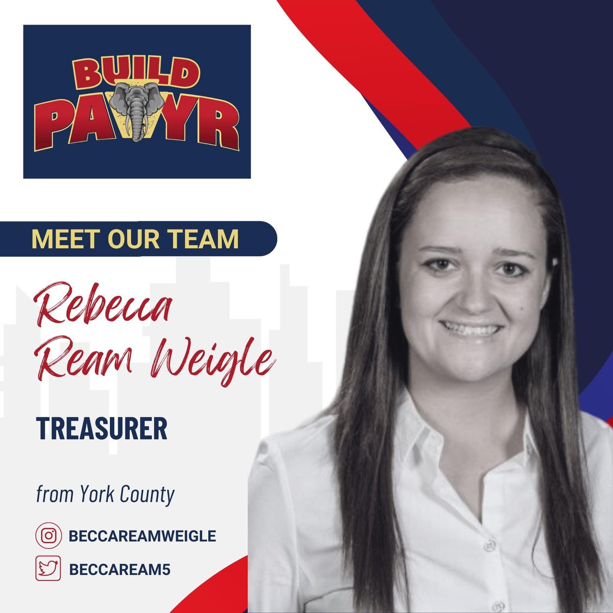 ThomasKutzPA's tweet photo. @andrea_raffle Becca Weigle brings years of experience as a statewide campaign staffer, @YorkCountyPAYRs board member, @payrs board member, @PAGOP state committee member, fundraiser, and campaign consultant. @BeccaReam5 will be an asset to #BuildPAYR and I’m thrilled to have her on board! https://t.co/eYRff73AeC