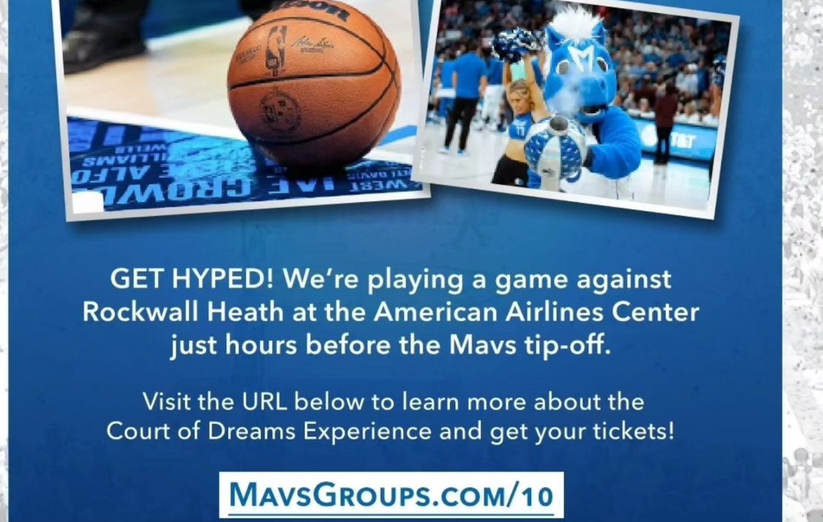 Veltbasketball's tweet photo. There's still time to get your tickets for this Mustangs experience. Get your tickets to the game discounted and before the public by Oct. 10th. Must buy ticket from this link https://t.co/0yJPonMUoM
#VeltBasketball #EFFORT #TheHeartOfOakCliff #BetterThanAverage #WinTheDay https://t.co/8NsxUYuhhO