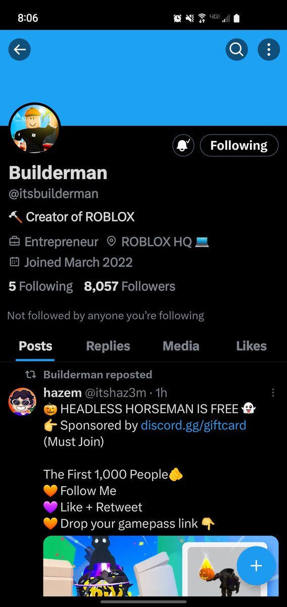 Make49million's tweet photo. @itsbuilderman user: X_Ghost404, it ismy birthday today i turn 16 :D https://t.co/8xPD8jN4OP