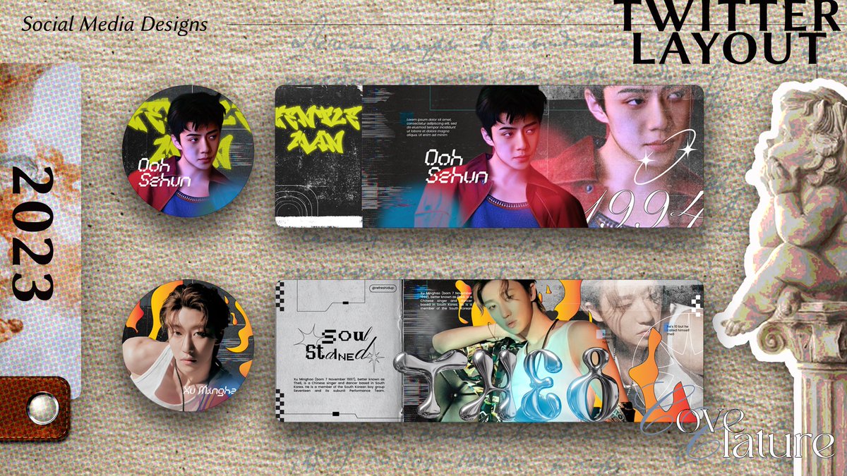 coveclature_'s tweet image. 𝗗𝗲𝘀𝗶𝗴𝗻 𝗣𝗼𝗿𝘁𝗳𝗼𝗹𝗶𝗼 [𝘂𝗽𝗱𝗮𝘁𝗲]
(May-August 2023)

Social Media Designs
Header &amp;amp; Pfp 

Commission info : coveclature[at]gmail[dot]com
#designcommission #twitterheaders #twitterlayout #artidn #artistofindonesia