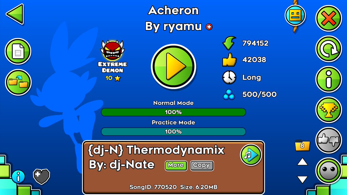 HoverThereal's tweet image. I genuinely don't even know what to say tbh after 102,450 attempts I beat the hardest level in the game again GG.
