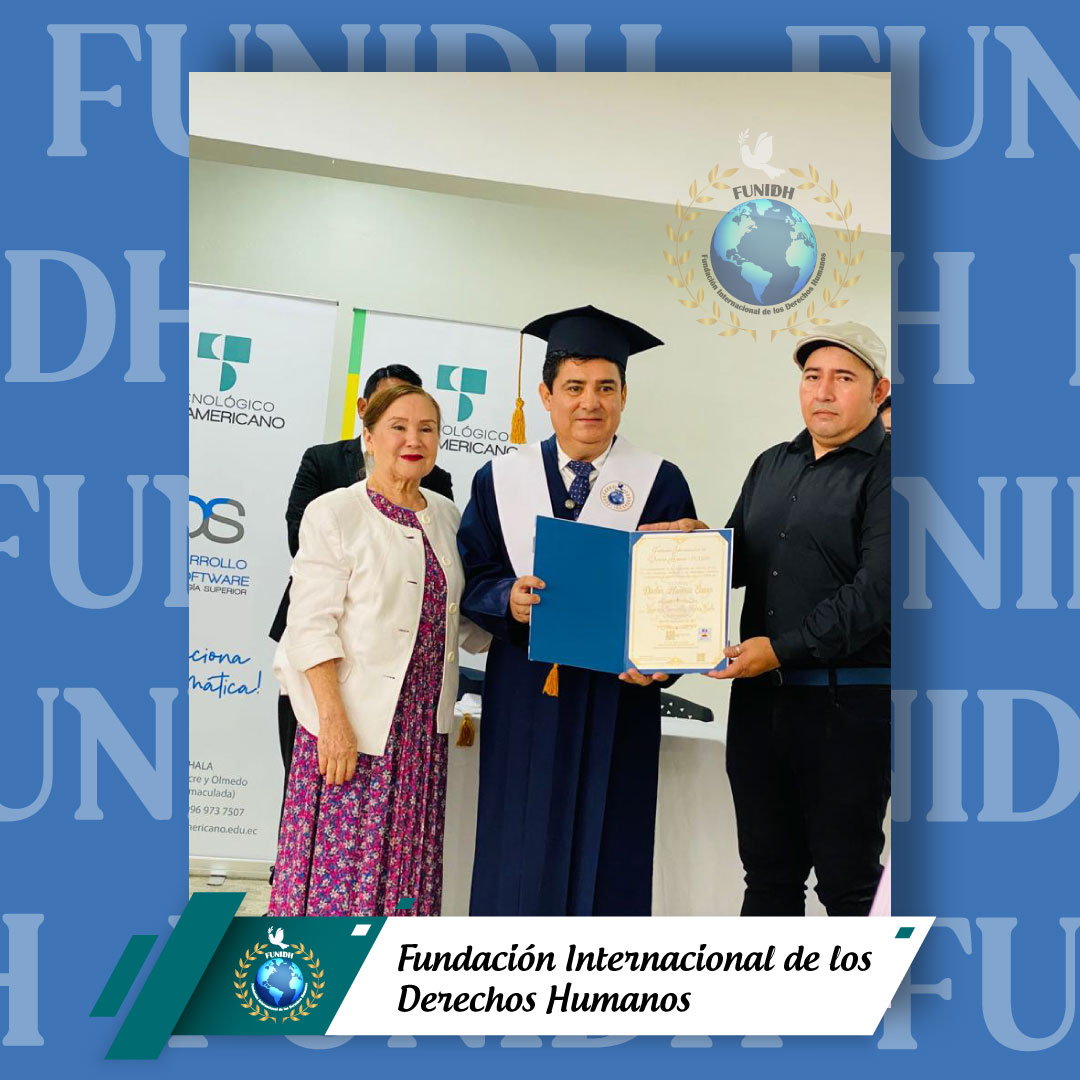 funidh_ec's tweet photo. #FUNIDH 🇪🇨 Conmemoramos con entrega de título honorífico, Doctor Honoris Causa 🎓
Felicitamos a Dr. Galo Salazar, Dr. Paolo Guevara, Dr. Gabriel Ugarte, Dr. Carlos Ulfe. 👨🎓
Gracias por su lucha y perseverancia en la defensa de los Derechos Humanos 🇺🇳
#Machala #ElOro #Ecuador https://t.co/yEUAvlBtdi