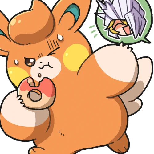 あらあらおいしそうじゃな～いって言われて逃げるパモ