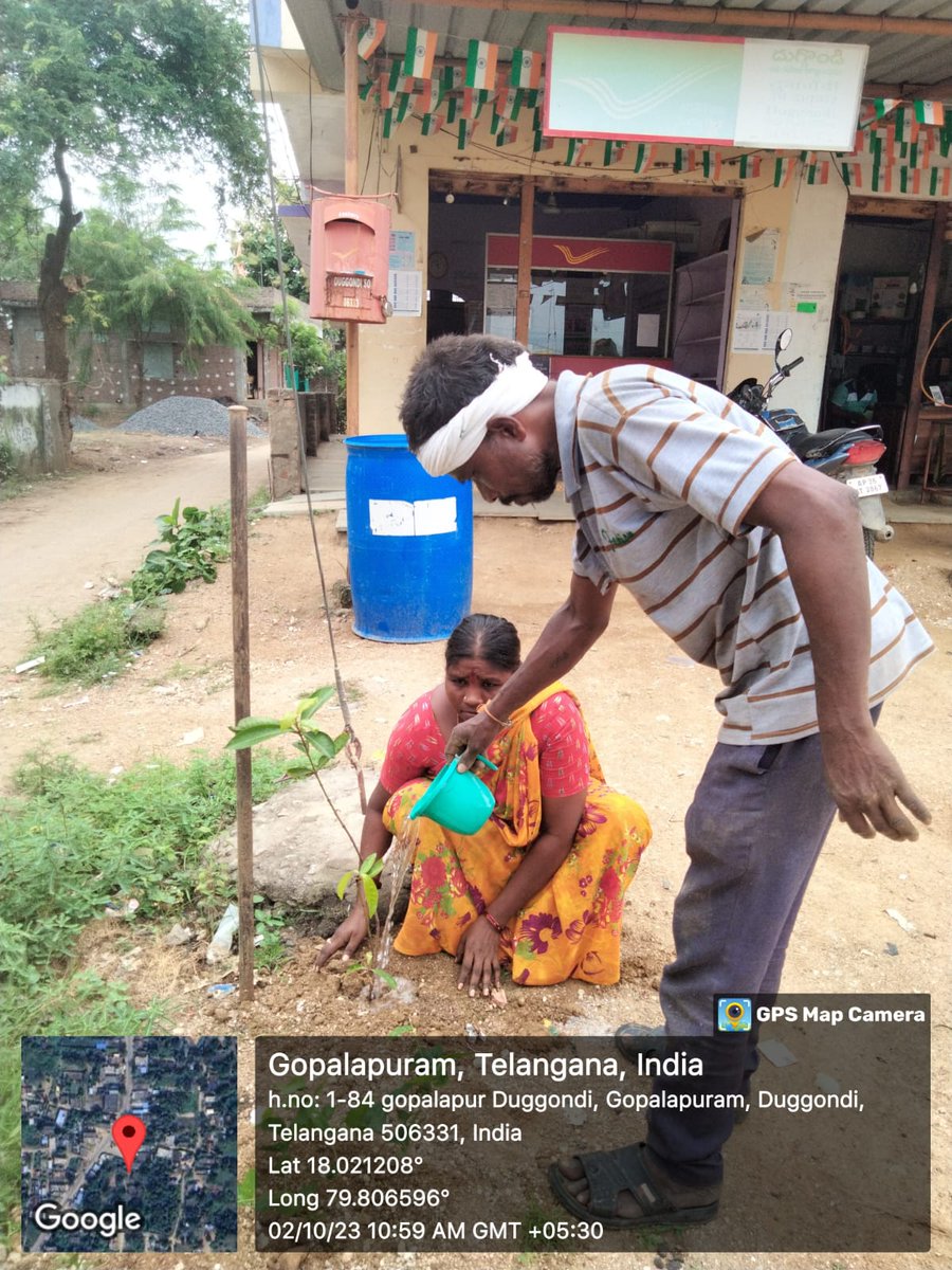 WarangalPost's tweet photo. Swachta Cleaning and Plantation Drive conducted on 07.10.2023 at Duggondi SO a/e Warangal HO under Warangal Division. https://t.co/eQPdpFYGeb