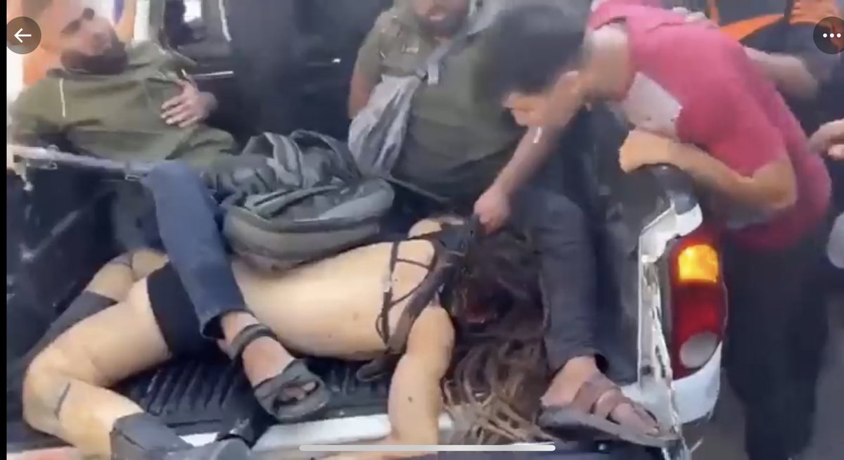 FeartheBeardy's tweet photo. If you’re chanting “God is great” while spitting on the desecrated body of a murdered woman.

I’d quietly suggest your “God” might not be the right one to be worshiping. 
#Gaza #Israel https://t.co/C6d6lOaHz4