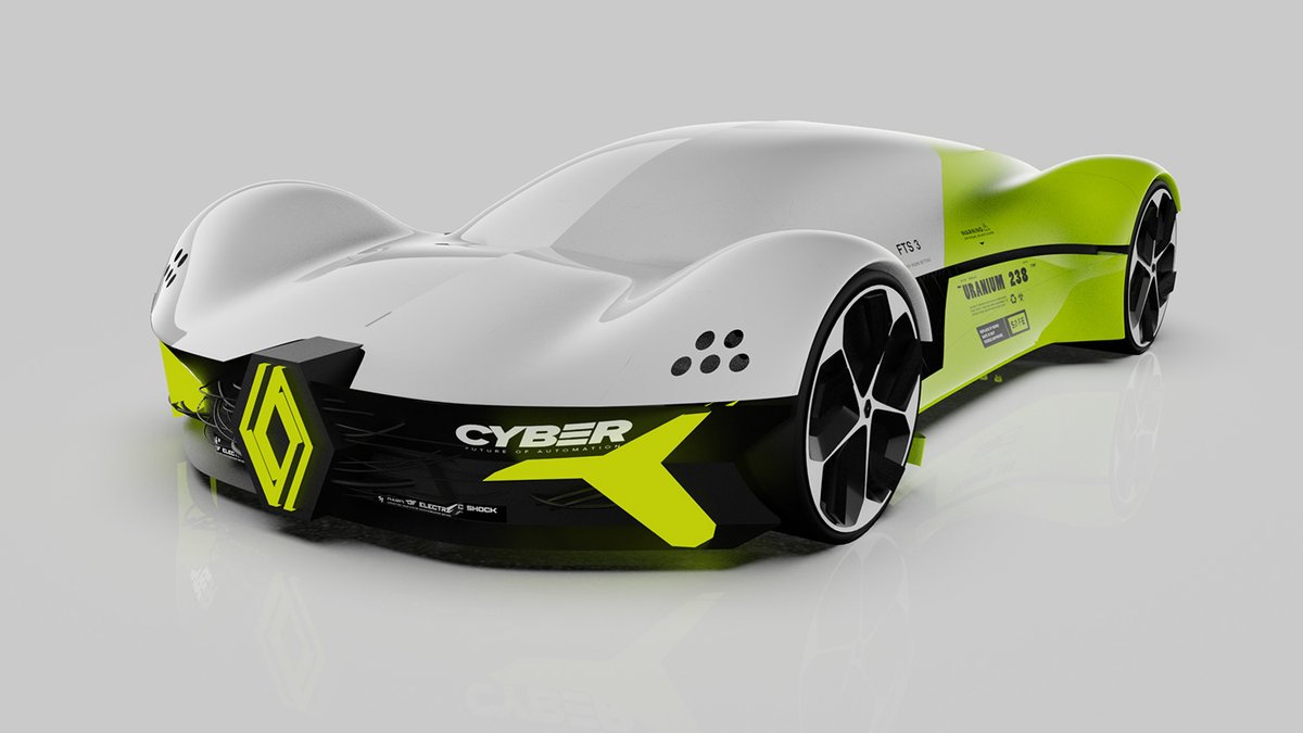 TommyAlanRaines's tweet photo. RENAULT CYBERCULTURE ~ CONCEPT 
by LUCAS ANGELO

I love this supercar concept; it's very aerodynamic! I also love the bold green used in it as well. https://t.co/Y7Rmf6juok