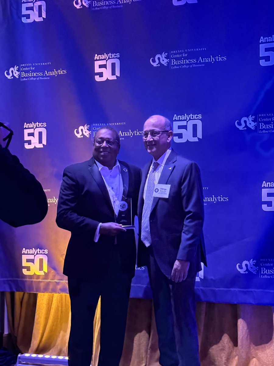 Excited to receive the Top 50 AI National Award at the Drexel LeBow College of Business. Special thanks to Dean Vibhas Madan and his team.