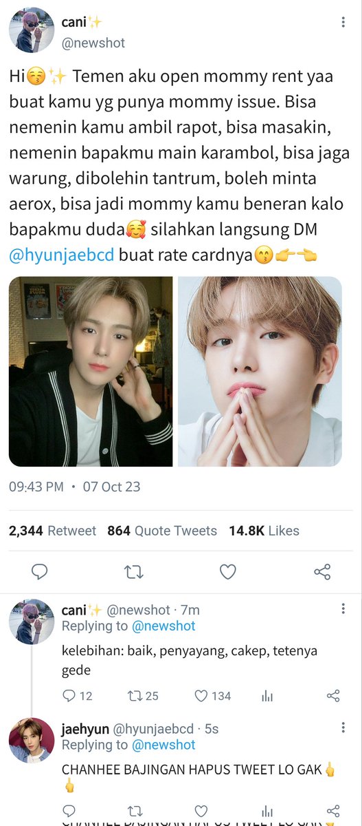yourxje's tweet photo. gimana kalo misalnya eyic lagi mencari mommy rent buat papinya😋😋😋💦💦 https://t.co/pQA8HdJcZy