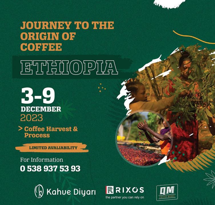 Kahvenin Diyarına Yolculuk ! 3-9 Aralık

Program
3 Aralık İstanbul- Addis Ababa Uçak
4 Aralık Addis Ababa Turu- Müze - Hayvanat bahçesi
5 Aralık Çiftliğe yolculuk - Villa’ya yerleşme- Gece Kahve Yıkama İstasyonu Ziyareti
6 Aralık Villa’da Kahvaltı - İstasyon’a Ziyaret
7 Aralık