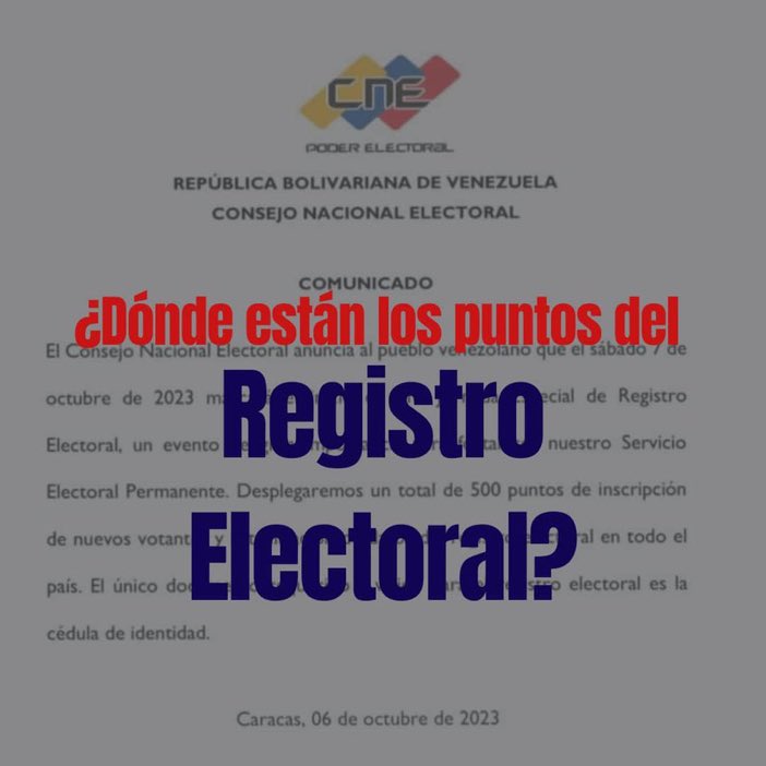 JavierAVzla's tweet photo. Hoy inicia la jornada de inscripción y renovación de datos del CNE en todo el país con más de 500 puntos y a esta hora no se tiene claro los lugares habilitados para esto 

#DondeEstanLosPuntosDelRegistroElectoral https://t.co/cKy5Doq8Gb
