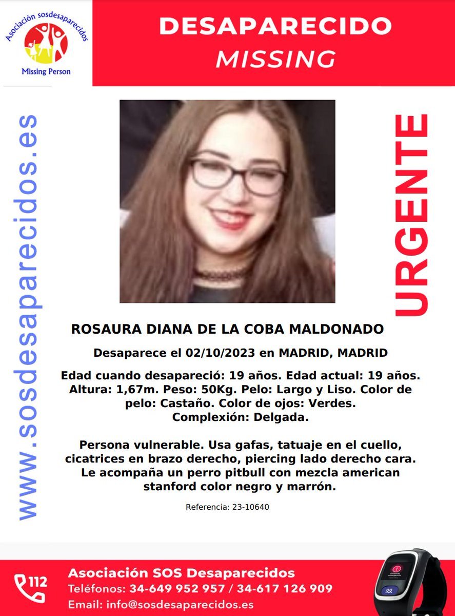 ‼️Desaparecida en #Madrid Rosaura Diana de la Coba, de 19 años, tras hacer una viaje de trabajo con su pareja
Durante el viaje él le pegó una paliza y le impusieron orden de alejamiento por #ViolenciaMachista 
Está considerado un caso de "alto riesgo"
levante-emv.com/sucesos/2023/1…