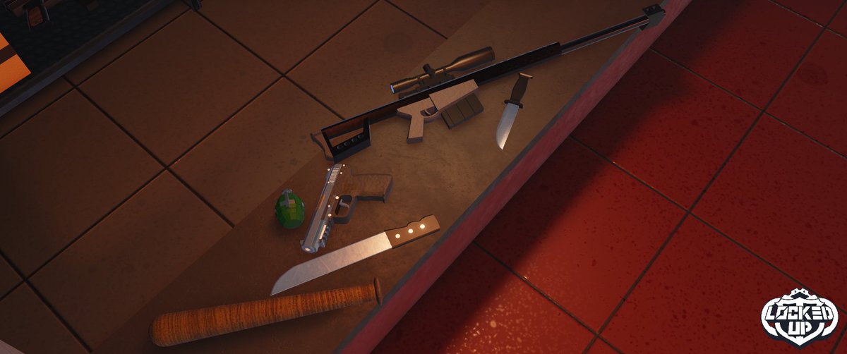 Knives, guns, explosives?
All types of weapons will be found in #lockedup 
#Roblox #RobloxDev
