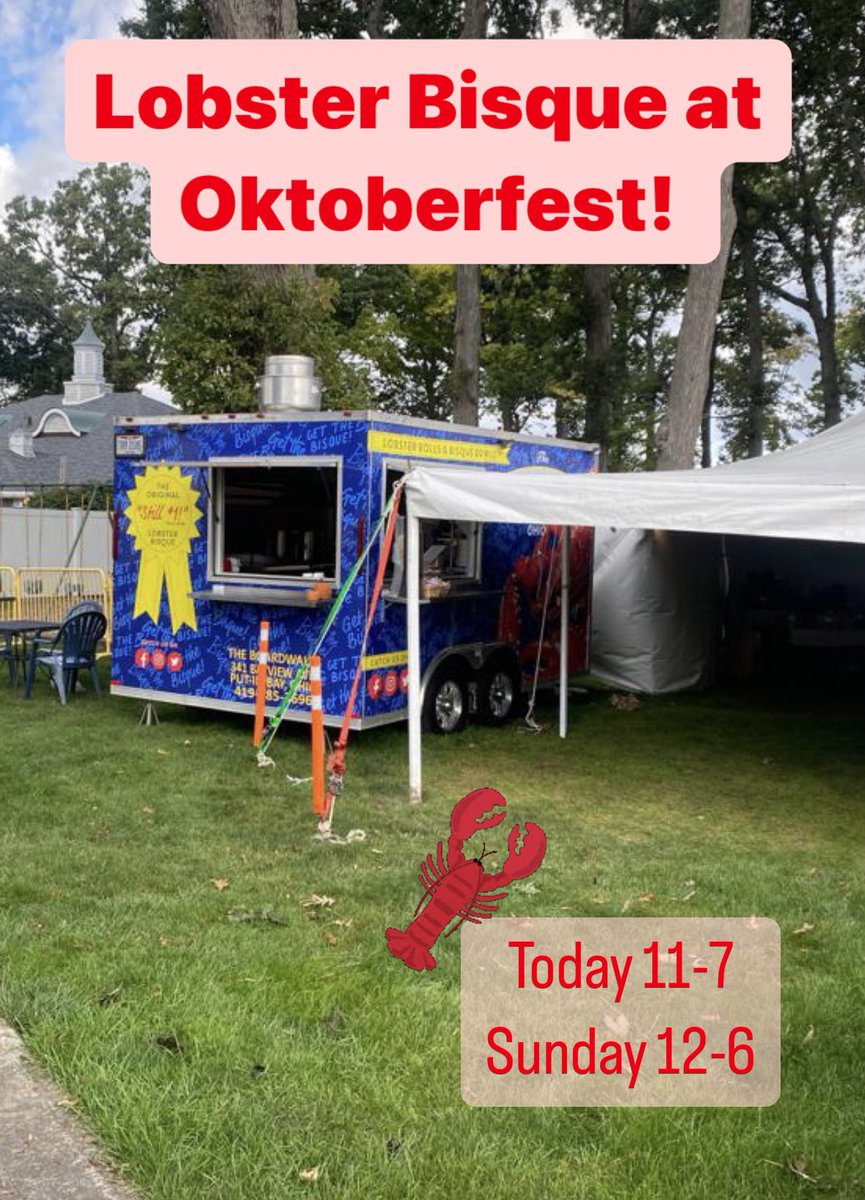 Boardwalkpib's tweet photo. Stop by Oktoberfest for our delicious LOBSTER 🦞 BISQUE! #pib #putinbay #lakeerie #getthebisque https://t.co/sWJkMyQTh9