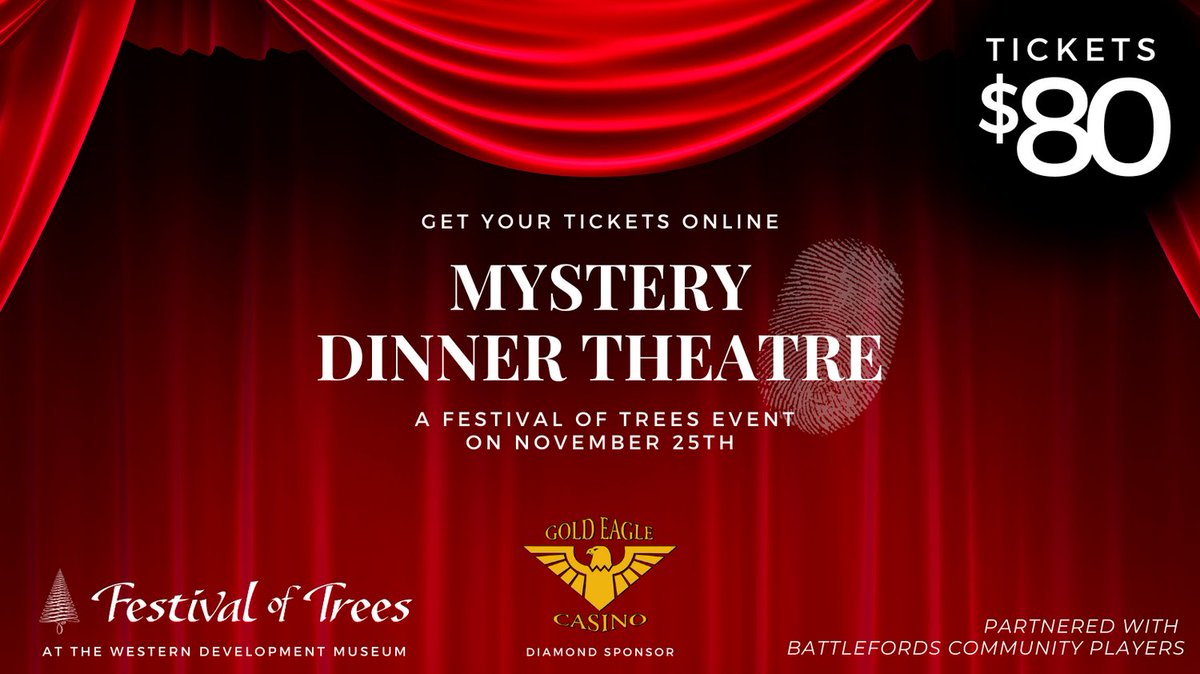 Get your tickets to the Mystery Dinner Theatre! a featured event of this years' Festival of Trees on November 25th.  Limited seats available!

For more info and to order your tickets click here: bit.ly/buhf_events

#festivaloftrees
#buhfoundation
