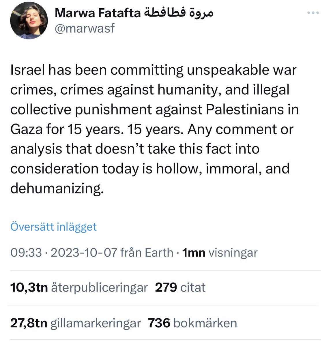 barnes8788's tweet photo. @ComicDaveSmith Are ukrainian attacks on the russian army in donbas criminal? You know that Israel has occupied palestine for 75 years. What hamas do today is only a small fraction what Israel has Done every year in Gaza since 2006 https://t.co/38DsKWSfyj