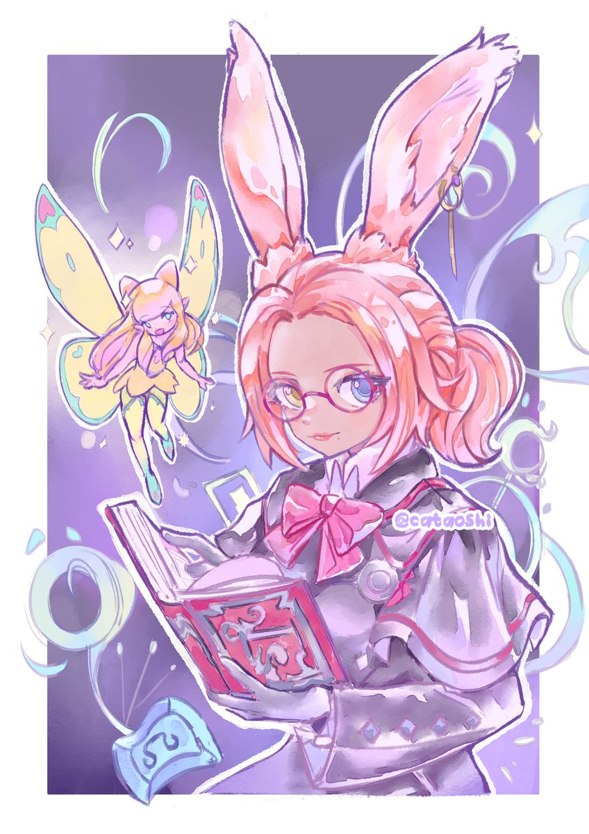 cataoshi's tweet photo. ✨📖

#ffxiv #ffxivart #commissionopen #viera #scholar https://t.co/h6tLaxvtHD