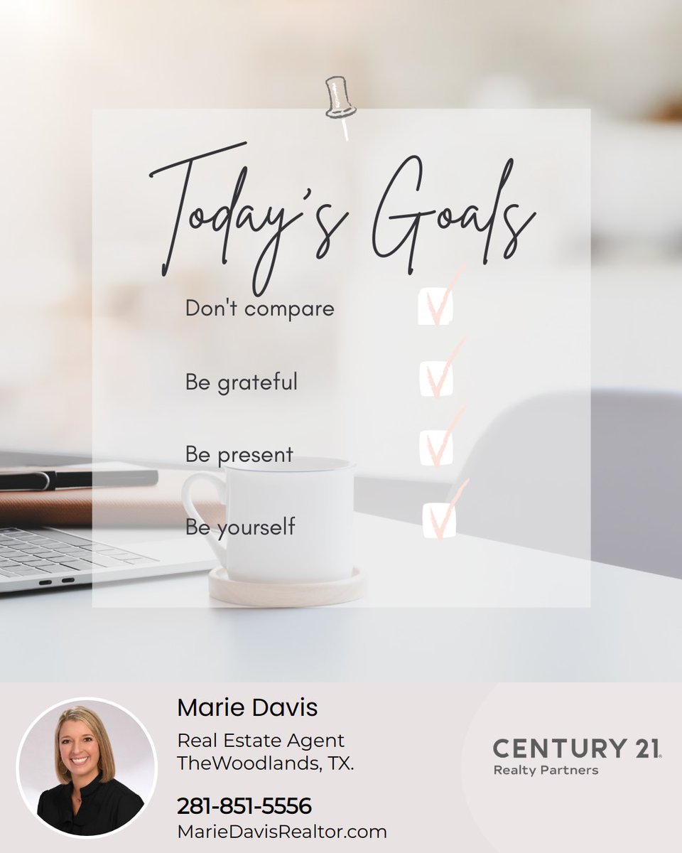 Just a few reminders as you head into another day! Make today count!✨

#dailyreminders #justbeyou #gratefulalways #Realestateboss #Realestateagent #ListingSpecialist #HousingMarket #Realestateofmind