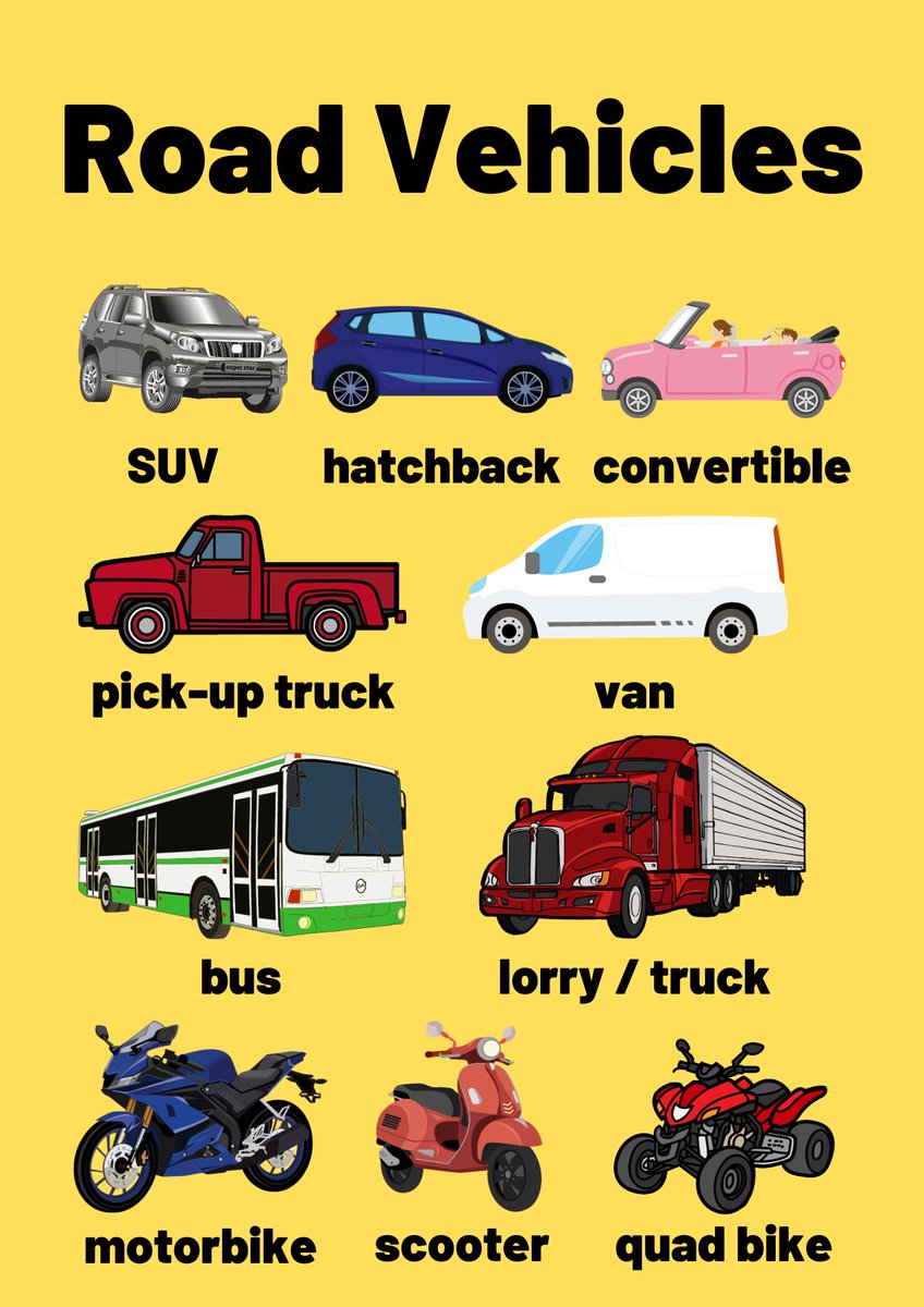 #vocabulary lesson

Note that in British English 🇬🇧 we say "lorry" and Americans 🇺🇸 say "truck."

Participate In Online Quiz ⬇️
📎 tinyurl.com/bdehz8bs