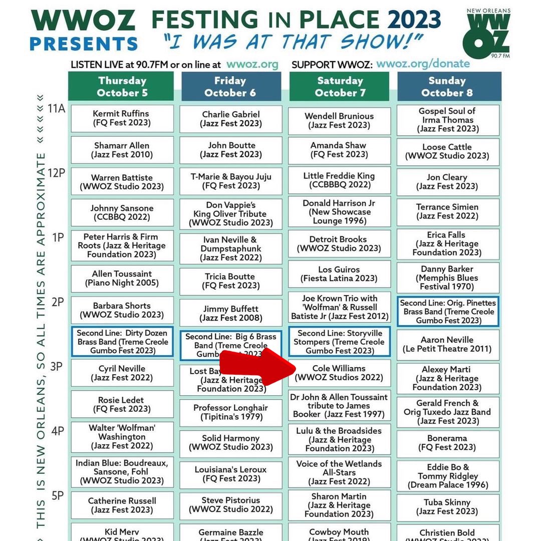 colewilliamsIAM's tweet photo. My heart is so full from my Gentilly Fest performance last night🫶🏾

If you missed it you can hear my love performance from the @wwoz_neworleans studio on Festing In Place today at 3pm CT🎶 

#festinginplace #wwoz #radio #soulmusic #messagemusic #humanity #musicandaction https://t.co/GLl8o3Av0v