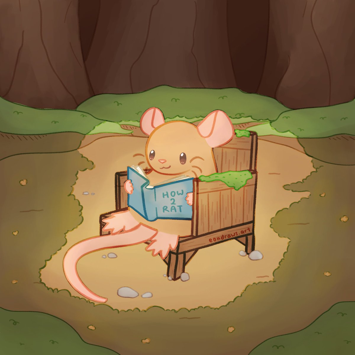 forest + bookworm rat for #rattober!! really proud of this one so it would mean a lot if you RTed it c:

[#rattober2023 #beansrattober]