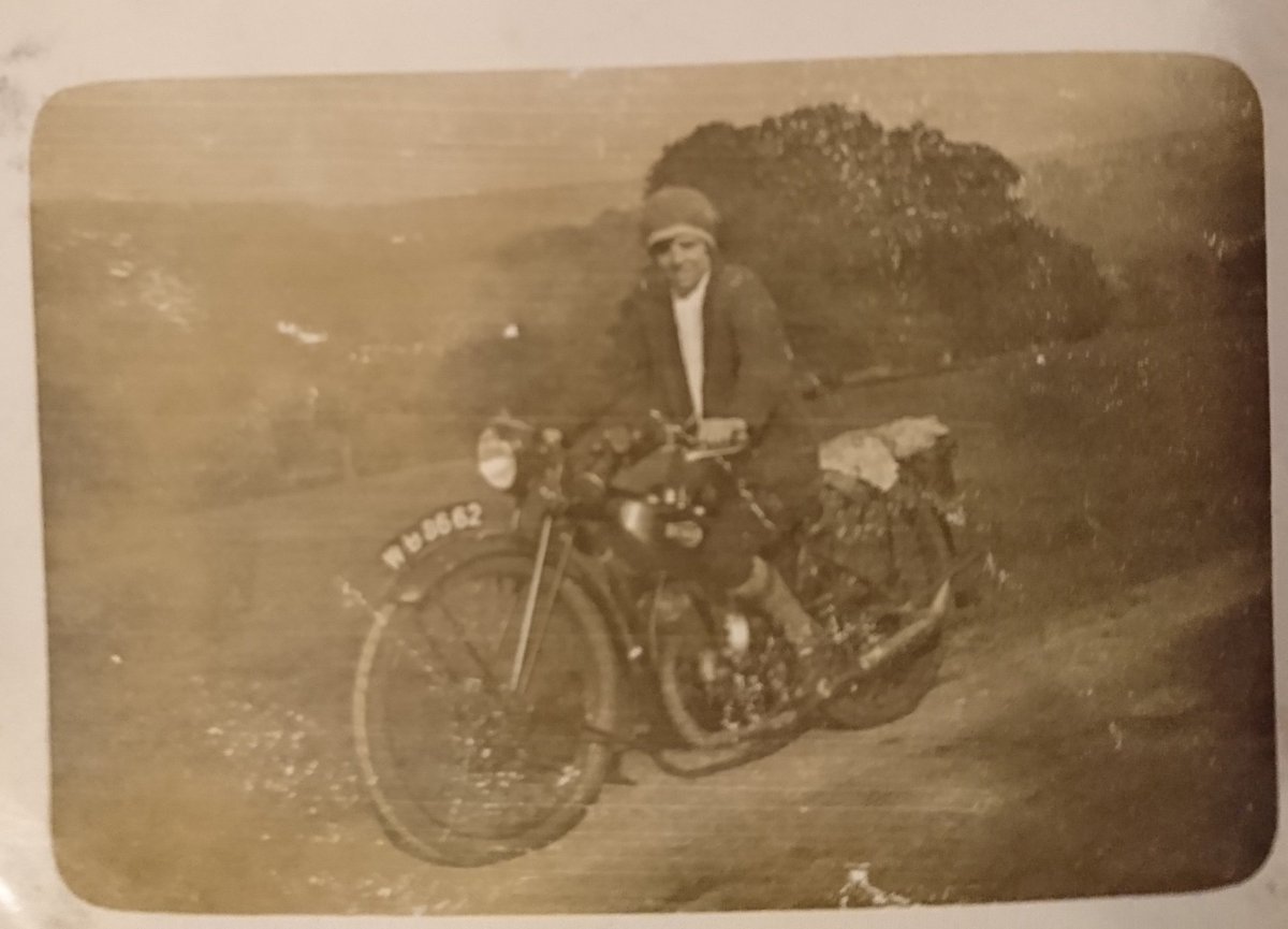My Nan on a Dunelt motorcycle. Circa 1930.   #madeinsheffield #SHEFFIELD