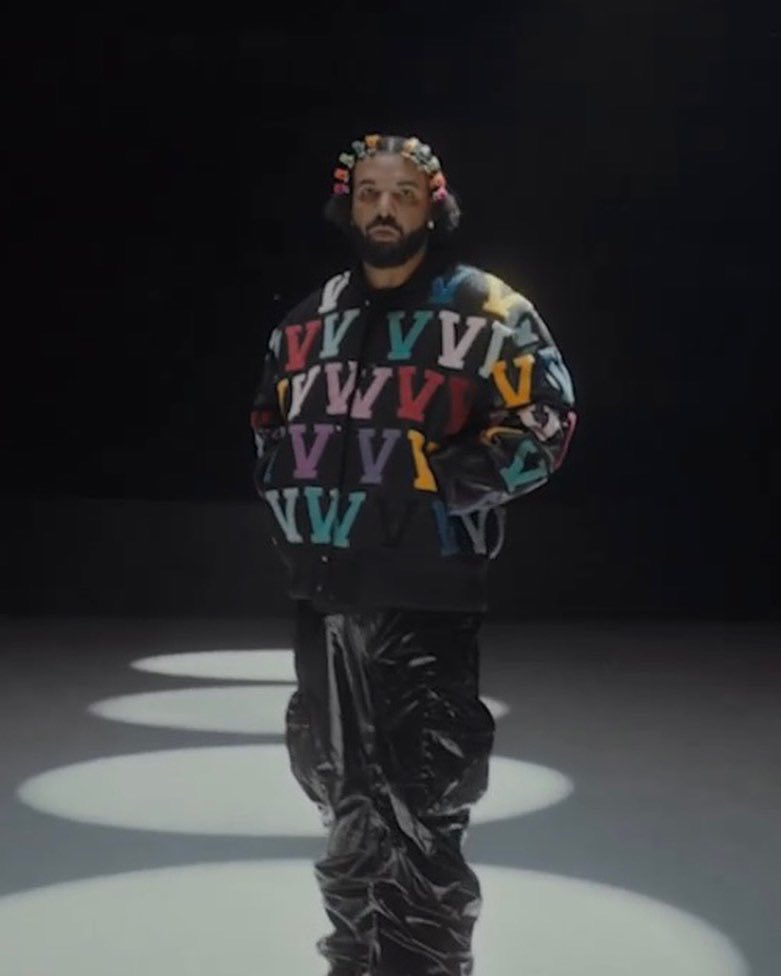 LKI295THREADS's tweet photo. Allow us to get you familiar with a fun fact, the jacket worn by Global artist @champagnepapi in his latest video for “8am in Charlotte” was designed to pay tribute to the great designer #virgilabloh 🕊️ https://t.co/B0kBskSlCl