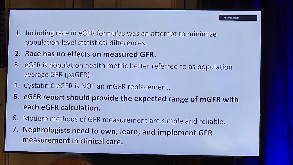 Extremely insightful and thought provoking lecture by @DrTariqShafi.
🙌 Race has no effect on measures GFR
💥Cystatin C is not the perfect replacement !! 

<a href="/ASON_Live2023/">ASON Live</a> #ason2023