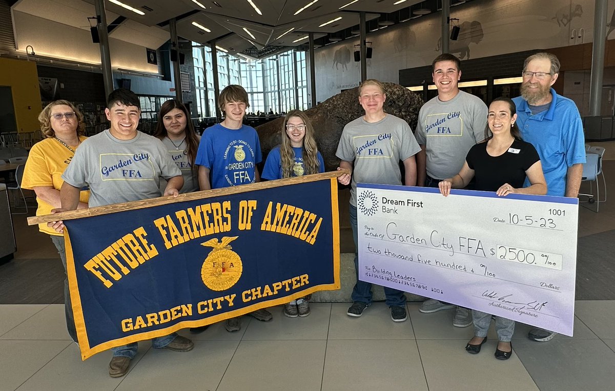 Garden City Ag Ed & FFA (@gardencityhsffa) on Twitter photo A HUGE thank you for Dream First Bank for supporting our FFA Chapter! <a href="/DreamFirstBank/">Dream First Bank</a> #GoBuffs A HUGE thank you for Dream First Bank for supporting our FFA Chapter! <a href="/DreamFirstBank/">Dream First Bank</a> #GoBuffs