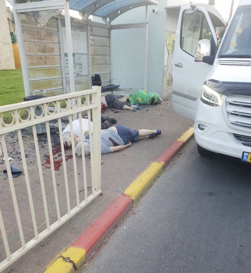 Alexdaniel103's tweet photo. #Hamas terrorists targeted and #shot elderly individuals while they were waiting for a bus.
#Israel #Hamas #Palestine #Palestinian #IronDome #Gaza #TelAviv https://t.co/jUS2WvNvvJ