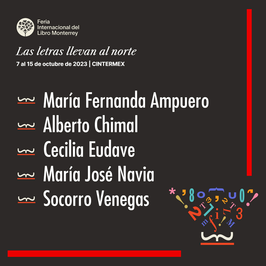 ¡ATENCIÓN!

Si estáis en Monterrey,  podéis ir a FIL Monterrey y allí coincidir con @mariafernandamp, @albertochimal, <a href="/CeciliaEudave/">Cecilia Eudave</a>, <a href="/mjnavia/">María José Navia</a> y <a href="/SocorroVenegas/">Socorro Venegas</a>.

¡No os lo perdáis!

📷 n9.cl/2mgd96