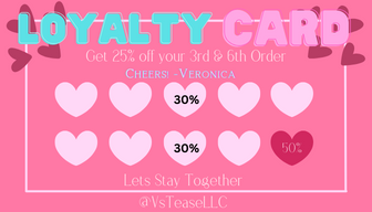 veronicasupdate's tweet photo. LOYALTY CARD for all my @VsTeaseLLC  baddies who keep it cute! xoxo https://t.co/d22NgWQNl2