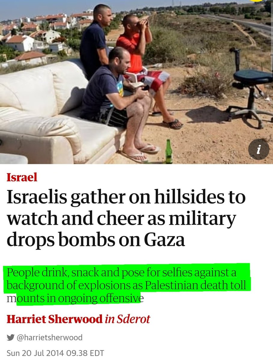 imMAK02's tweet photo. This news is from 2014.

Israelis gathered on hilltop to watch  bombings on Gaza.

This is the reality of Israel and Zionist society.

#Gaza #Palestine #FreePalestine https://t.co/ELAlPbiBy5