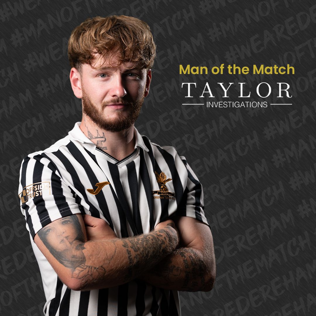 Today's MOTM chosen by Taylor Investigations...

Robbie Sweeney! 👏

#WeAreDereham ⚫️⚪️