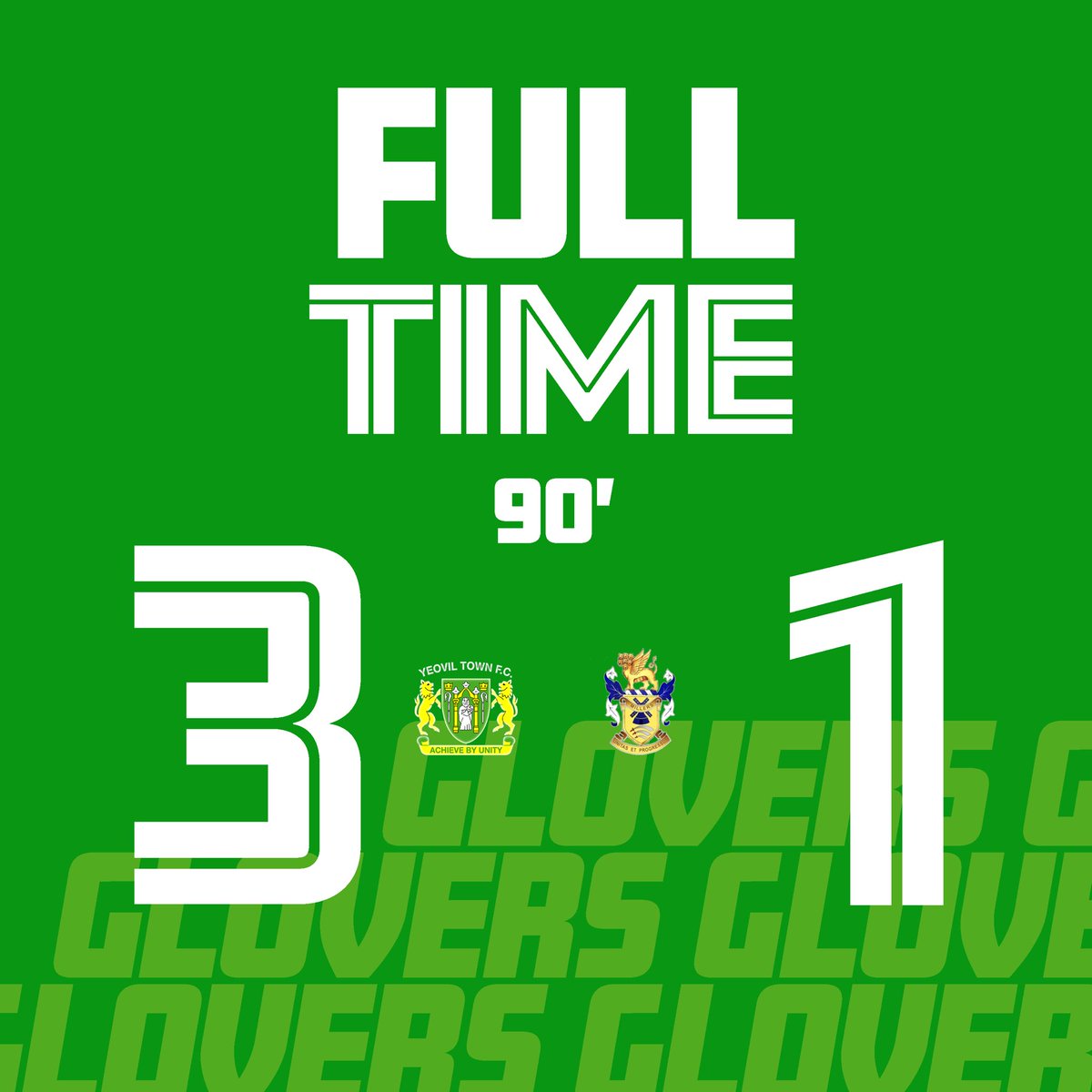 YTFC's tweet photo. FT | Yeovil Town 3-1 Aveley 

The Glovers head to the top of the league! 

#YTFC 💚 https://t.co/UwJQHV0NsQ