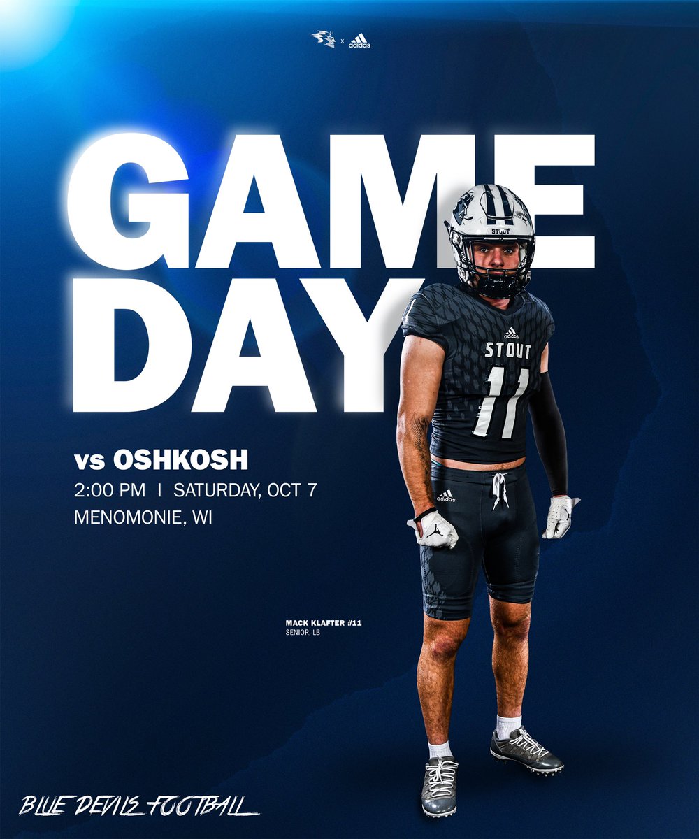 It’s Gameday!

🆚 UW-Oshkosh
🕐 2 p.m.
📍 Menomonie, Wisconsin
🏟️ Don and Nona Williams Stadium
📺 wiacnetwork.com/?B=621045

#BleedBlue
