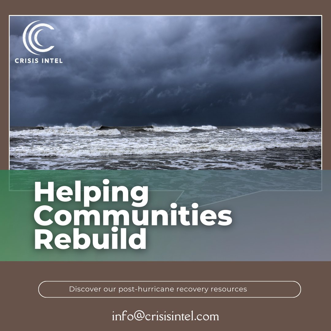 Crisis Intel doesn't stop at preparedness; we're here for recovery too. We provide guidance on rebuilding after a hurricane, connecting you with resources to get your community back on its feet.

Contact now at info@crisisintel.com
.
.
#CrisisIntel #CommunityRecovery
