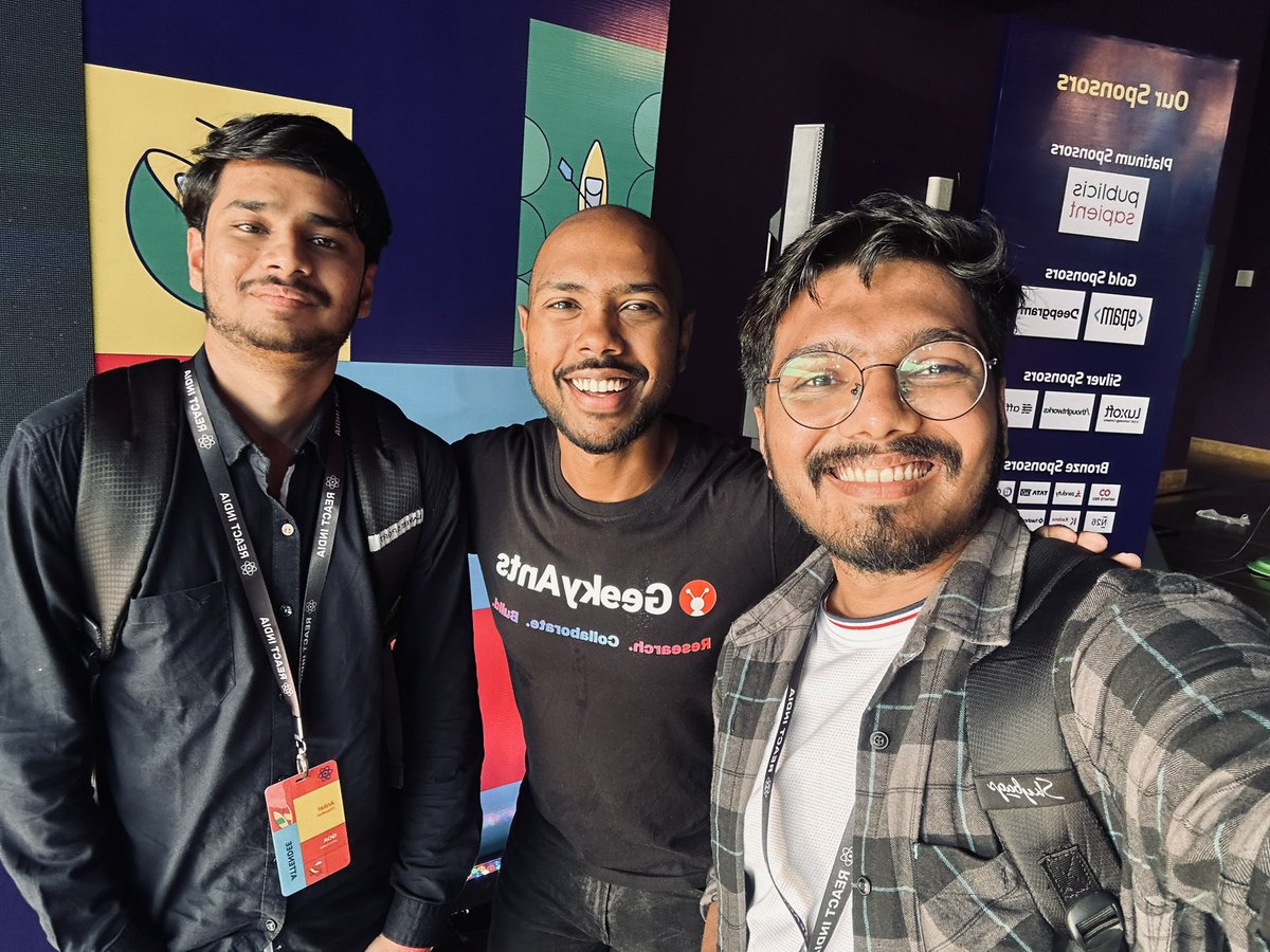 ajabhi21's tweet photo. And thatโs a wrap! Lots of great minds, lots of learnings, good community, awesome talks and what not! See you all soon โฅ๏ธ
@TejasKumar_ @VladimirNovick @GantLaborde @aniket_c333
#ReactIndia2023 https://t.co/6GERJxctNs