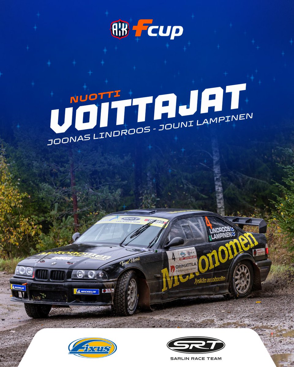 fcup_akk's tweet photo. Jopimainos Orimattila Rallin yleiskilpailujen voittajat 🍾💪

Kaikki tulokset ⏱ https://t.co/cGKphdXMdV

#FCup #ParastaFryhmää #OrimattilaRalli https://t.co/RgHrzVIotj